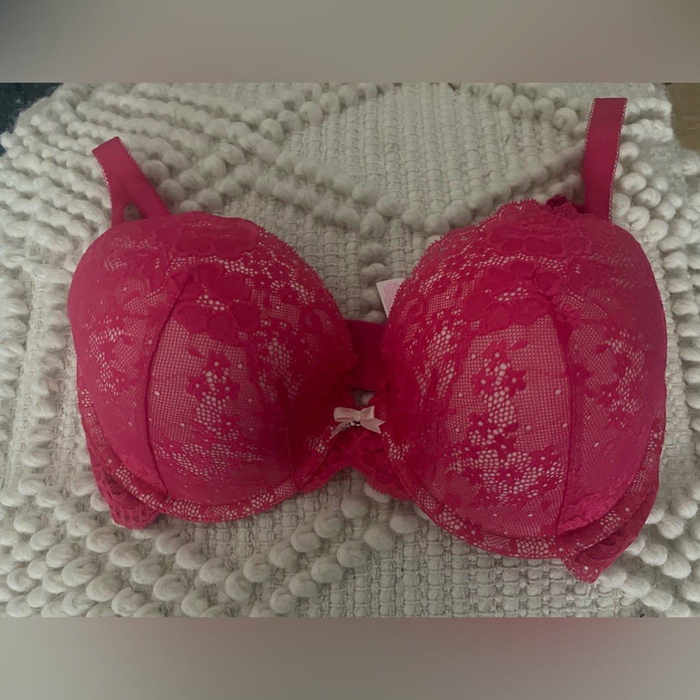 Victorias Secret Bra Dream Angels Perfect Coverage 34DD Hot Pink
